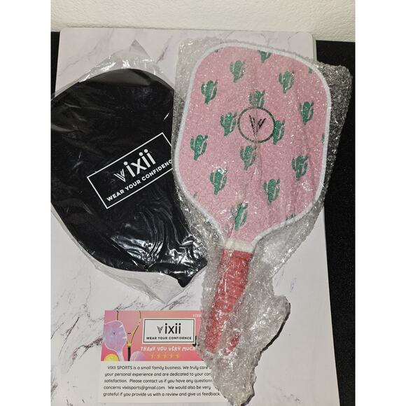 New! Carbon Fiber Pickleball Paddles, Cushion Comfort, Cover Cactus Design $85 - Picture 5 of 7
